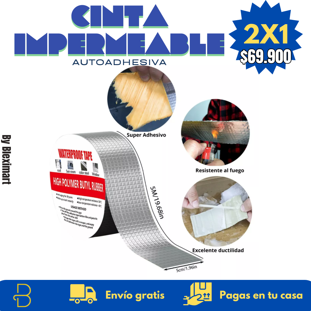 Cinta Impermeable Autoadhesiva 2X1