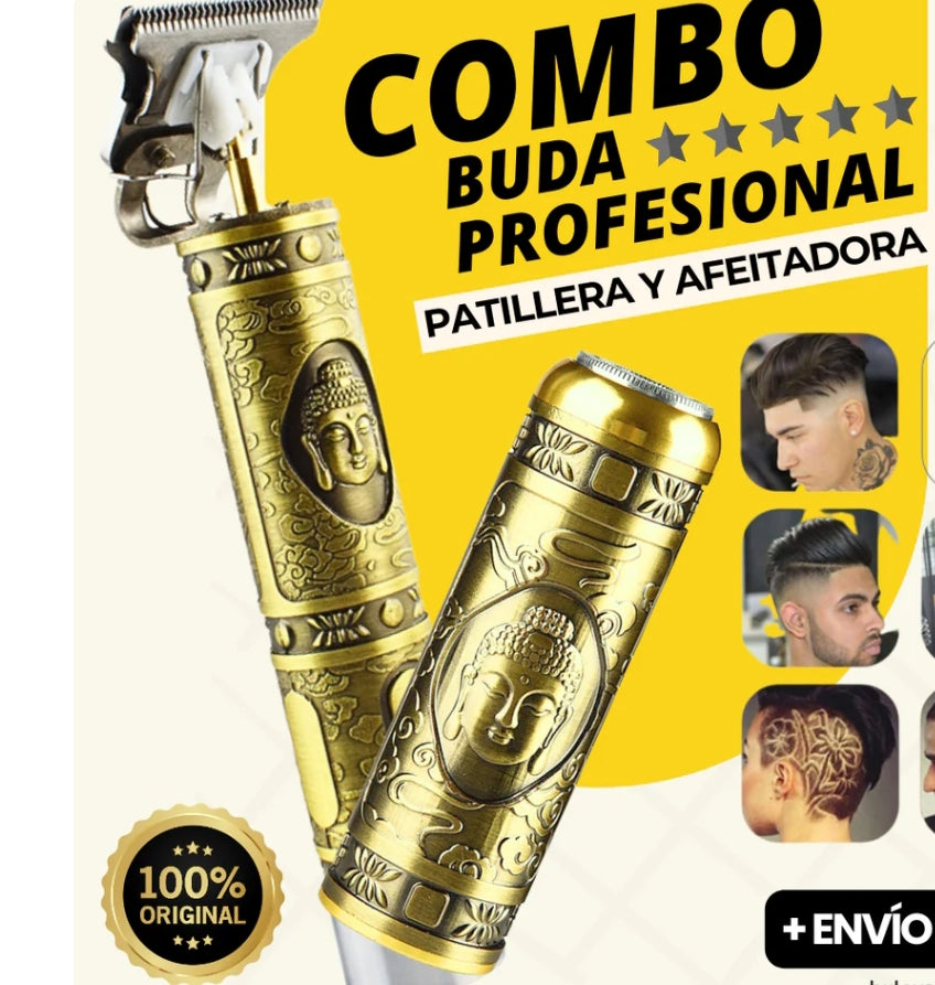 BudaGroom Duo – Combo patillera y afeitadora profesional